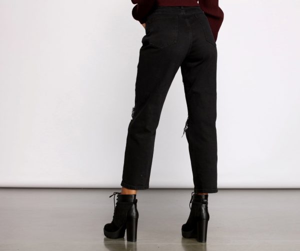 On the Edge High Rise Destructed Boyfriend Jeans - Image 2