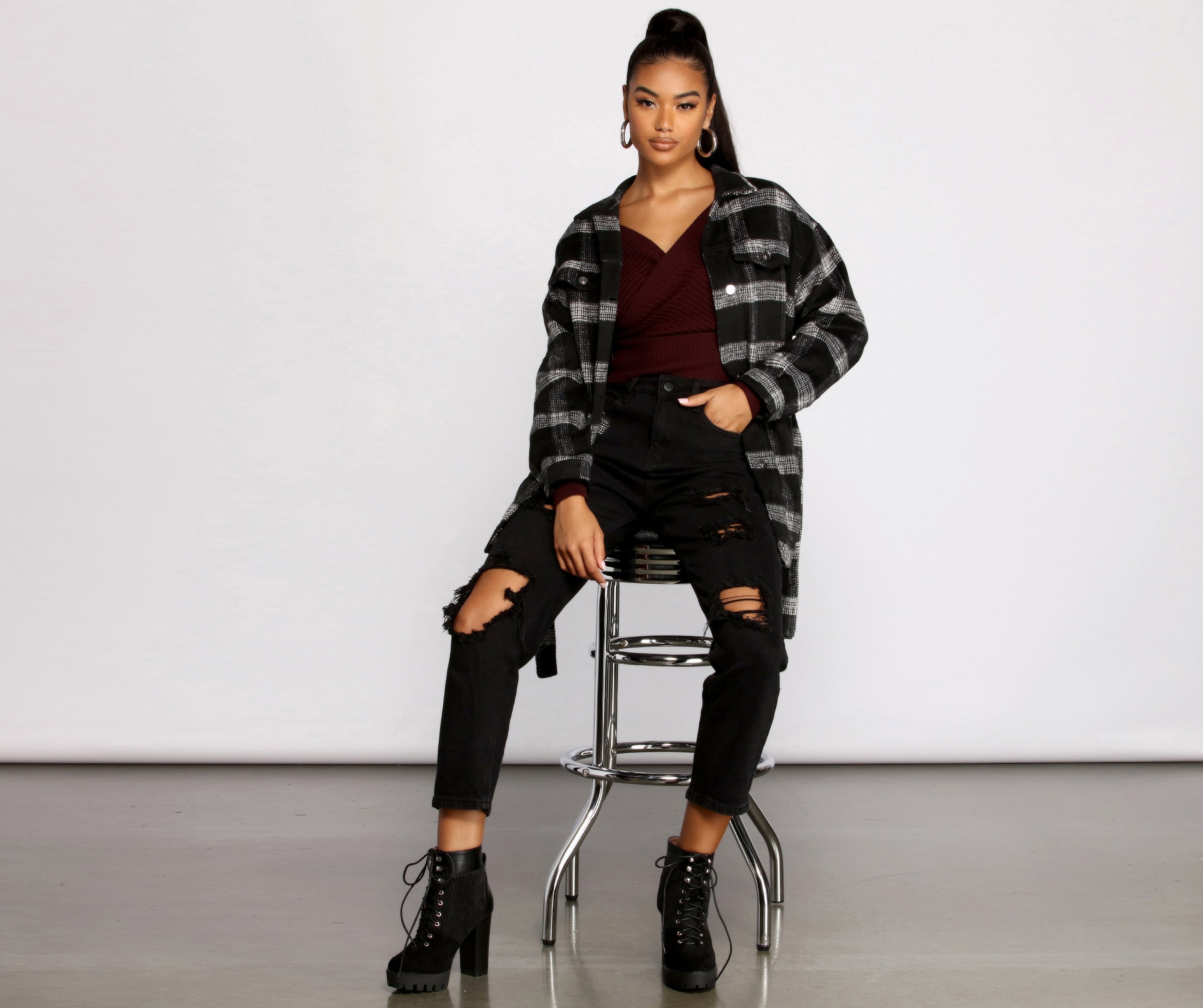 On the Edge High Rise Destructed Boyfriend Jeans - Image 4