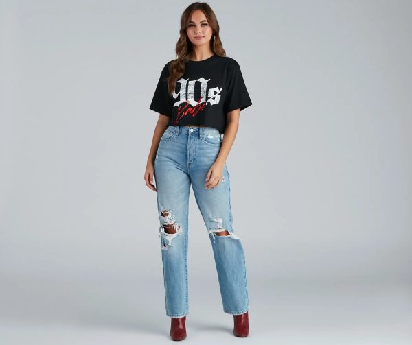 High-Rise Destructed Boyfriend Jeans - Image 5