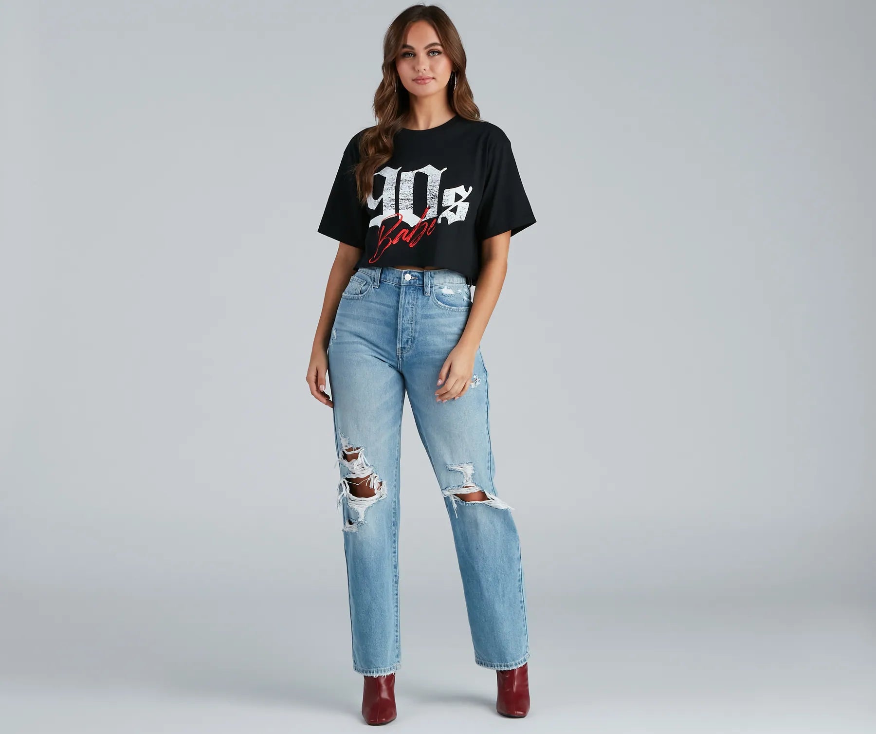 High-Rise Destructed Boyfriend Jeans - Image 5