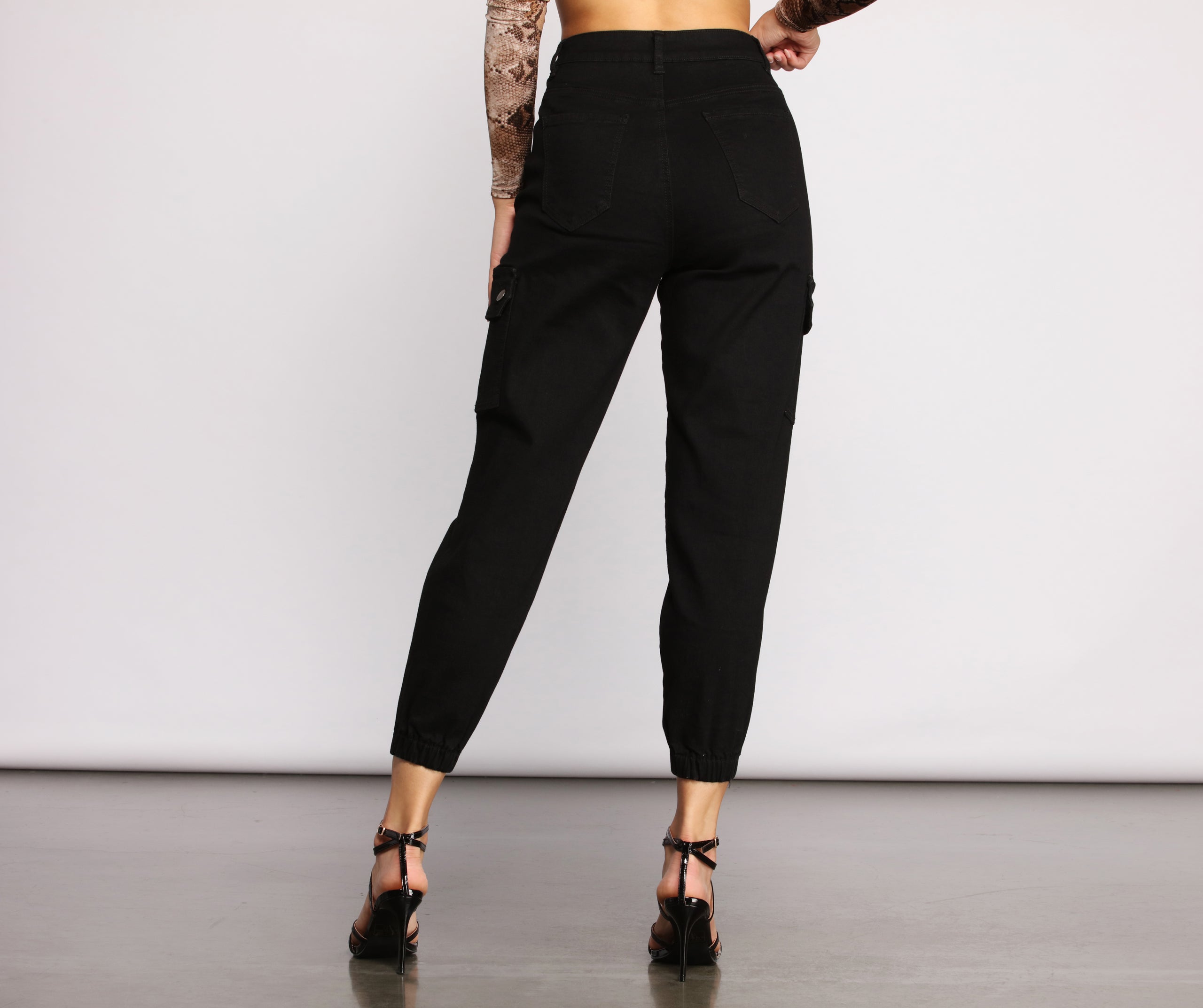 High Rise Destructed Cargo Joggers - Image 11