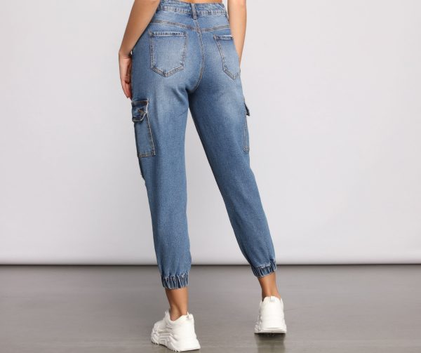 High Rise Destructed Cargo Joggers - Image 7