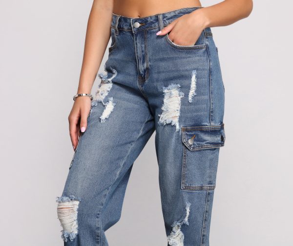 High Rise Destructed Cargo Joggers - Image 8