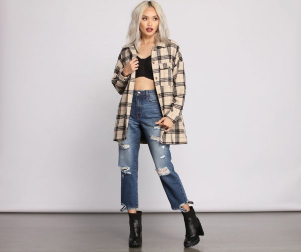 High Rise Destructed Mom Jeans - Image 4