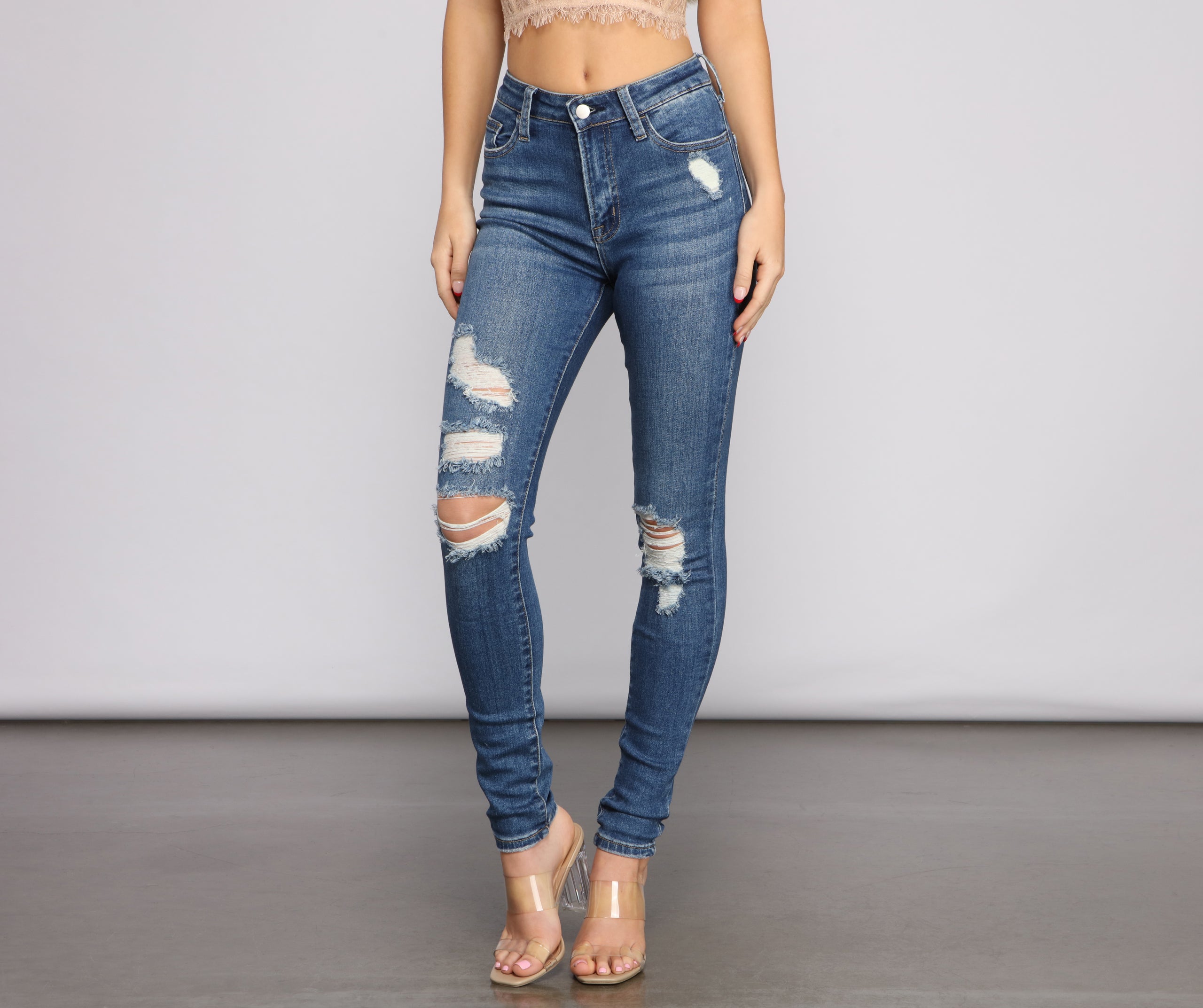 On the Rise Super High Waist Skinny Jeans - Image 4