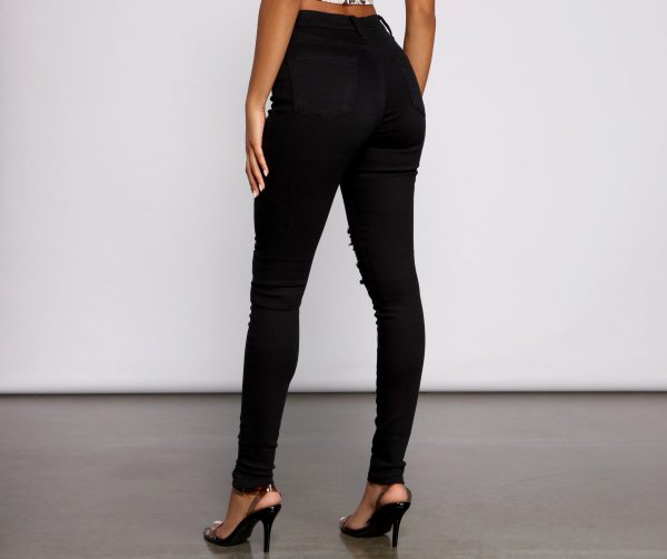 The Classic High Rise Destructed Skinny Jeans - Image 2