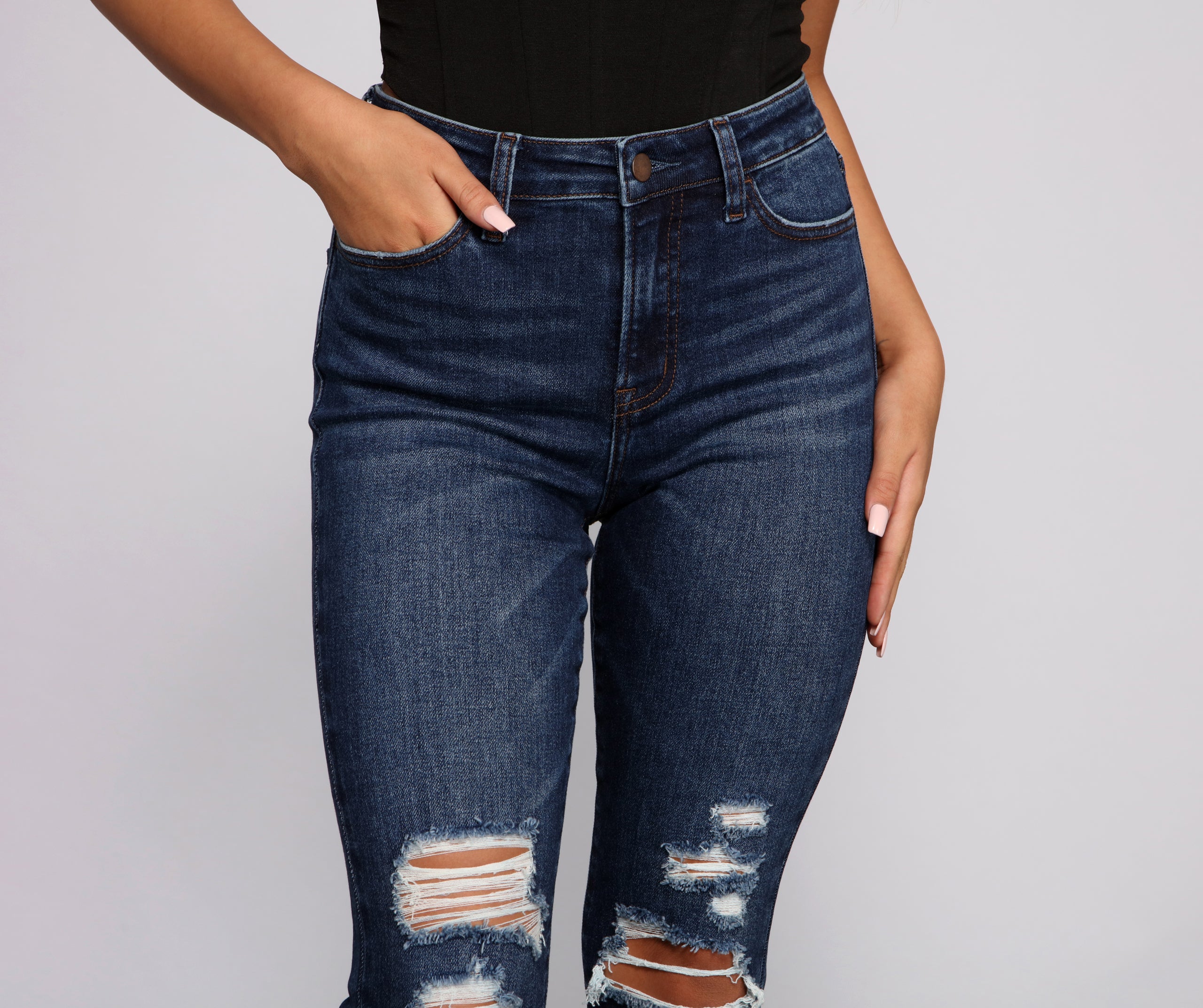 So Extra High Rise Destructed Skinny Jeans - Image 3