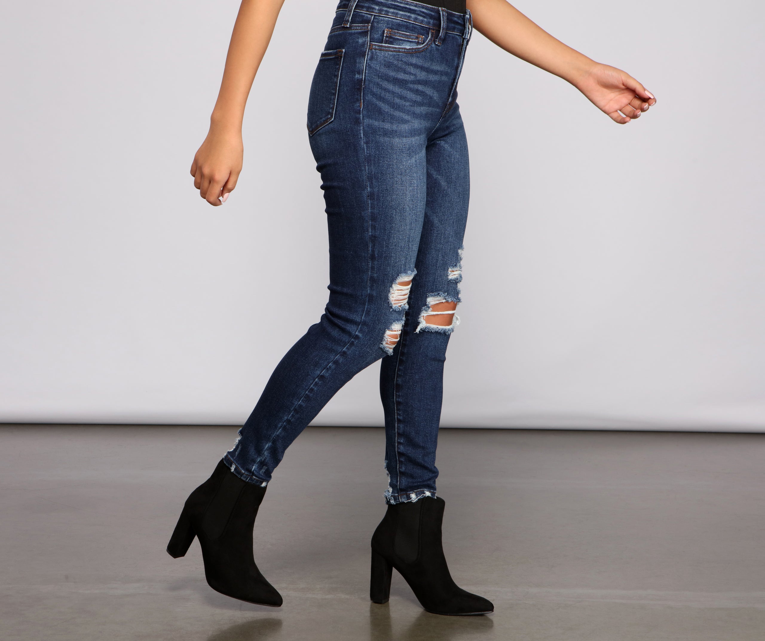 So Extra High Rise Destructed Skinny Jeans - Image 4