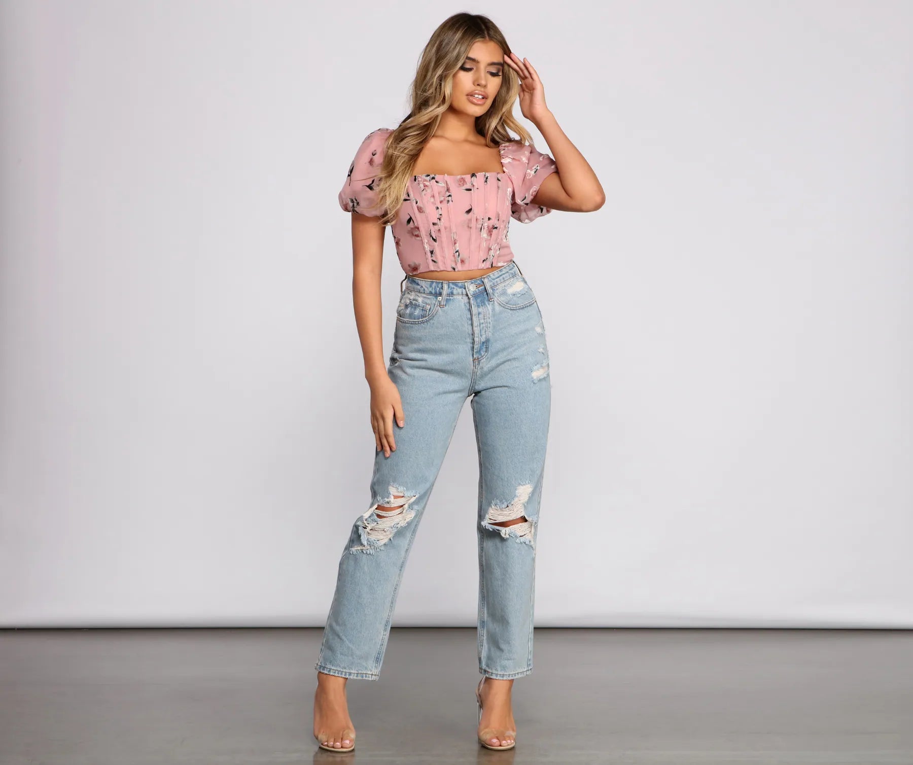 Classic Staple High Rise Destructed Boyfriend Jeans - Image 4