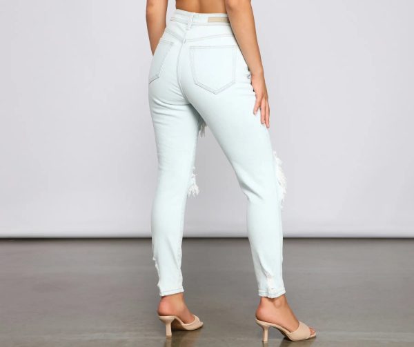 On Edge High Rise Destructed Skinny Jeans - Image 2