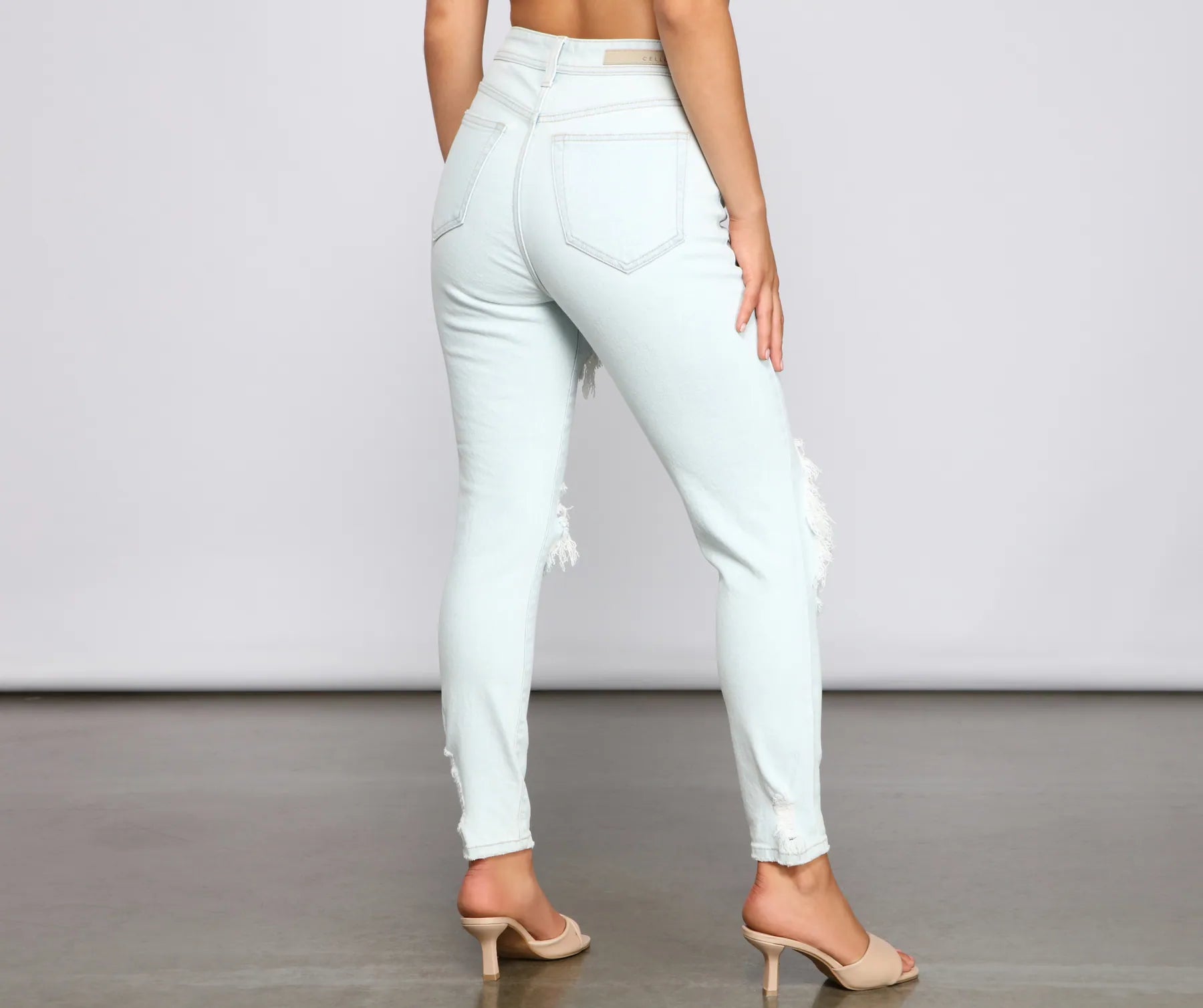 On Edge High Rise Destructed Skinny Jeans - Image 2