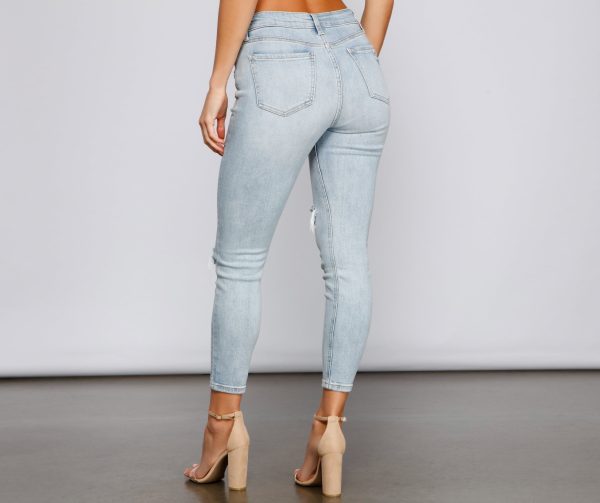 Clara High Rise Distressed Details Skinny Jeans - Image 2