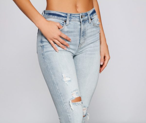 Clara High Rise Distressed Details Skinny Jeans - Image 3