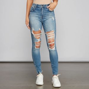 Girl Next Door Destructed Skinny Jeans