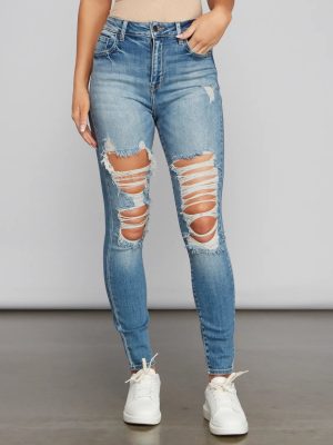Girl Next Door Destructed Skinny Jeans