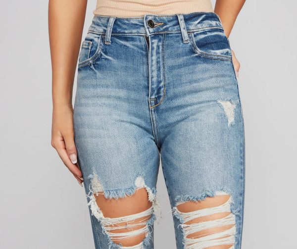 Girl Next Door Destructed Skinny Jeans - Image 4
