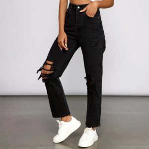 Extra High Rise Distressed Boyfriend Jeans
