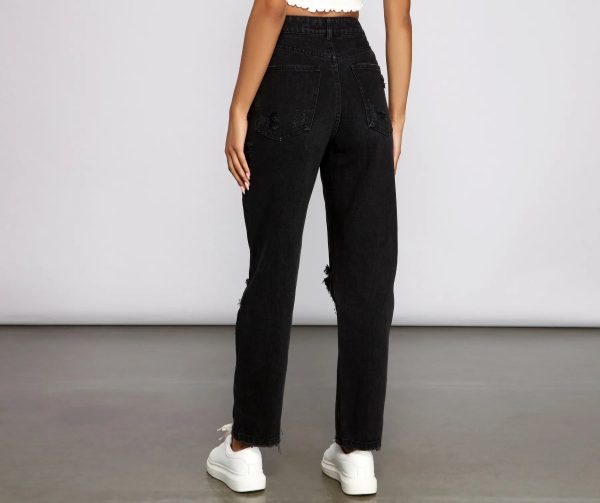 Extra High Rise Distressed Boyfriend Jeans - Image 2