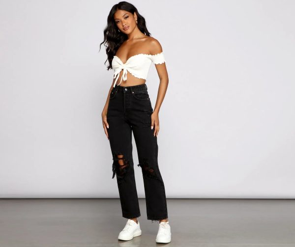 Extra High Rise Distressed Boyfriend Jeans - Image 4