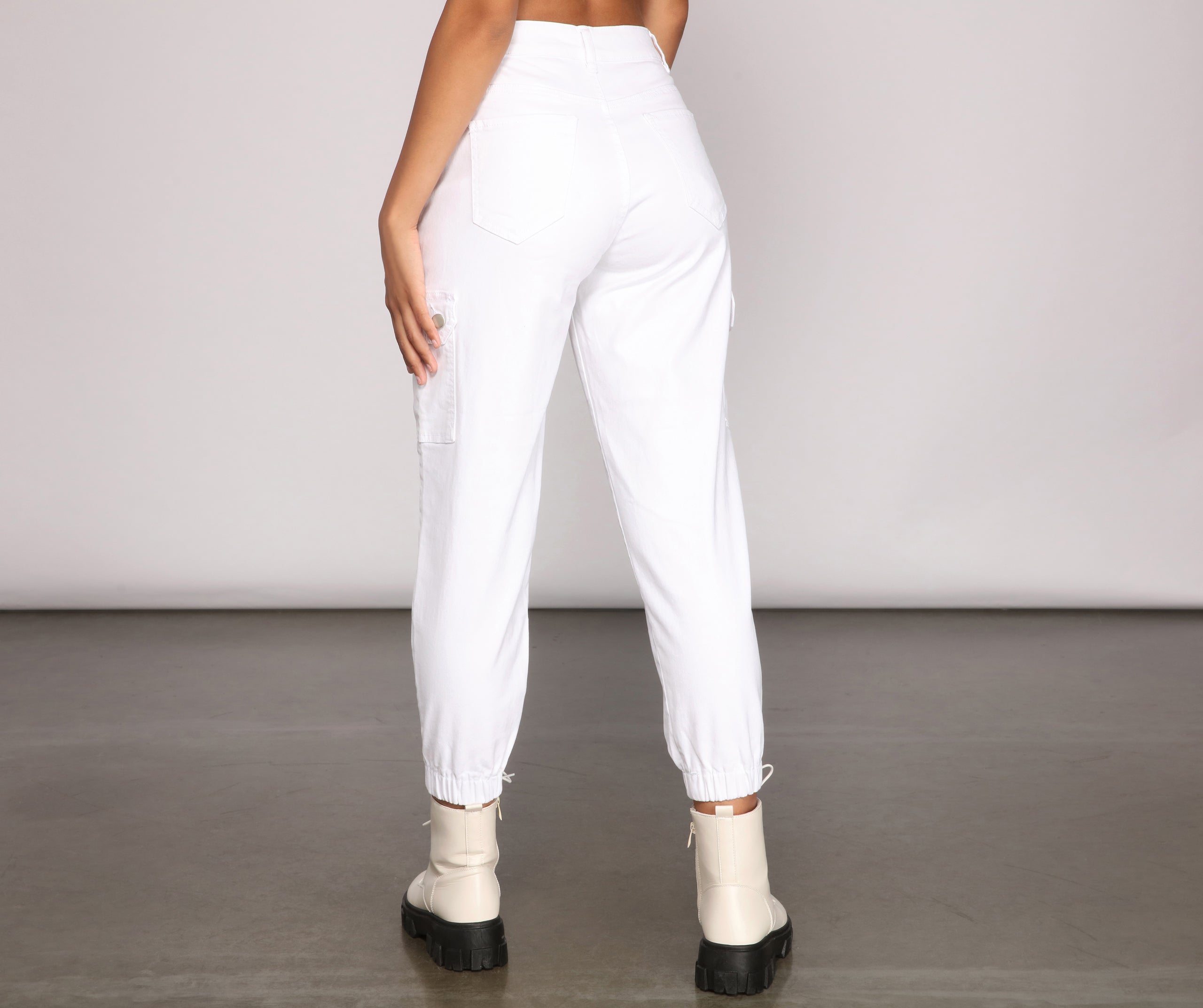 High Rise Destructed Cargo Joggers - Image 4