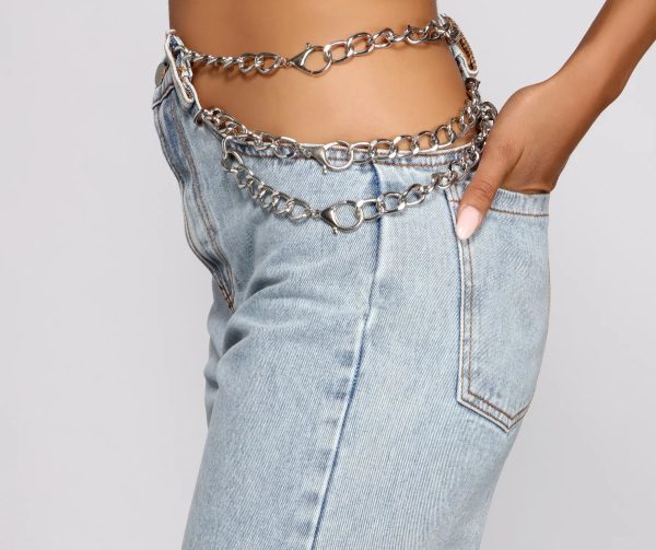 High-Rise Chic Chain Waist Boyfriend Jeans - Image 6