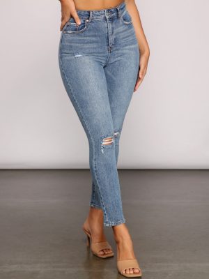 So Major High-Rise Destructed Skinny Jeans
