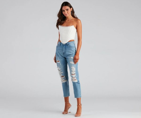 Ella Distressed Mom Jeans - Image 2