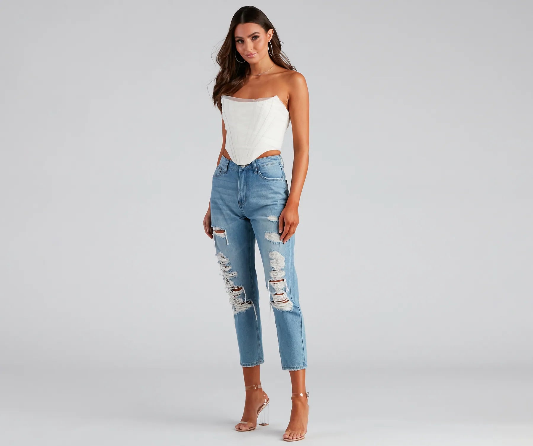 Ella Distressed Mom Jeans - Image 2