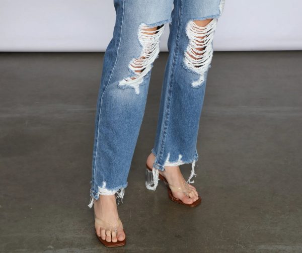So The Drama High Rise Destructed Boyfriend Jeans - Image 5