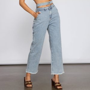 High Rise Cutout Boyfriend Jeans