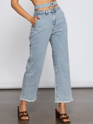 High Rise Cutout Boyfriend Jeans