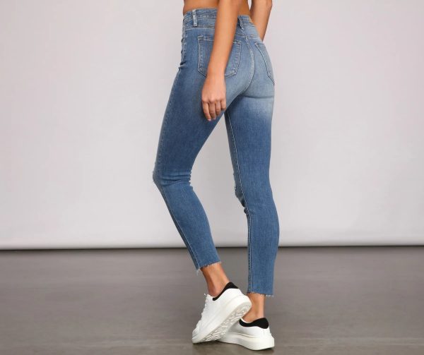 High Rise Button Down Cropped Jeans - Image 2