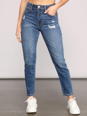High Rise Basic Straight Leg Jeans