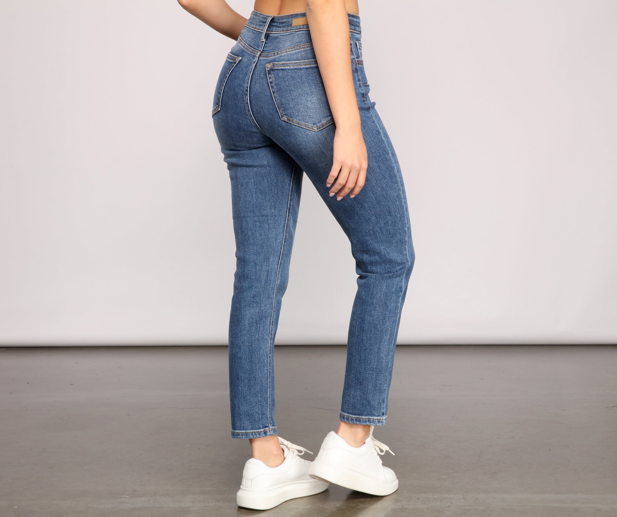High Rise Basic Straight Leg Jeans - Image 2
