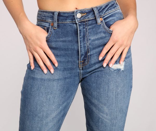 High Rise Basic Straight Leg Jeans - Image 3