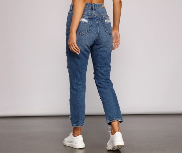 Classic Destructed Straight-Leg Jeans - Image 2
