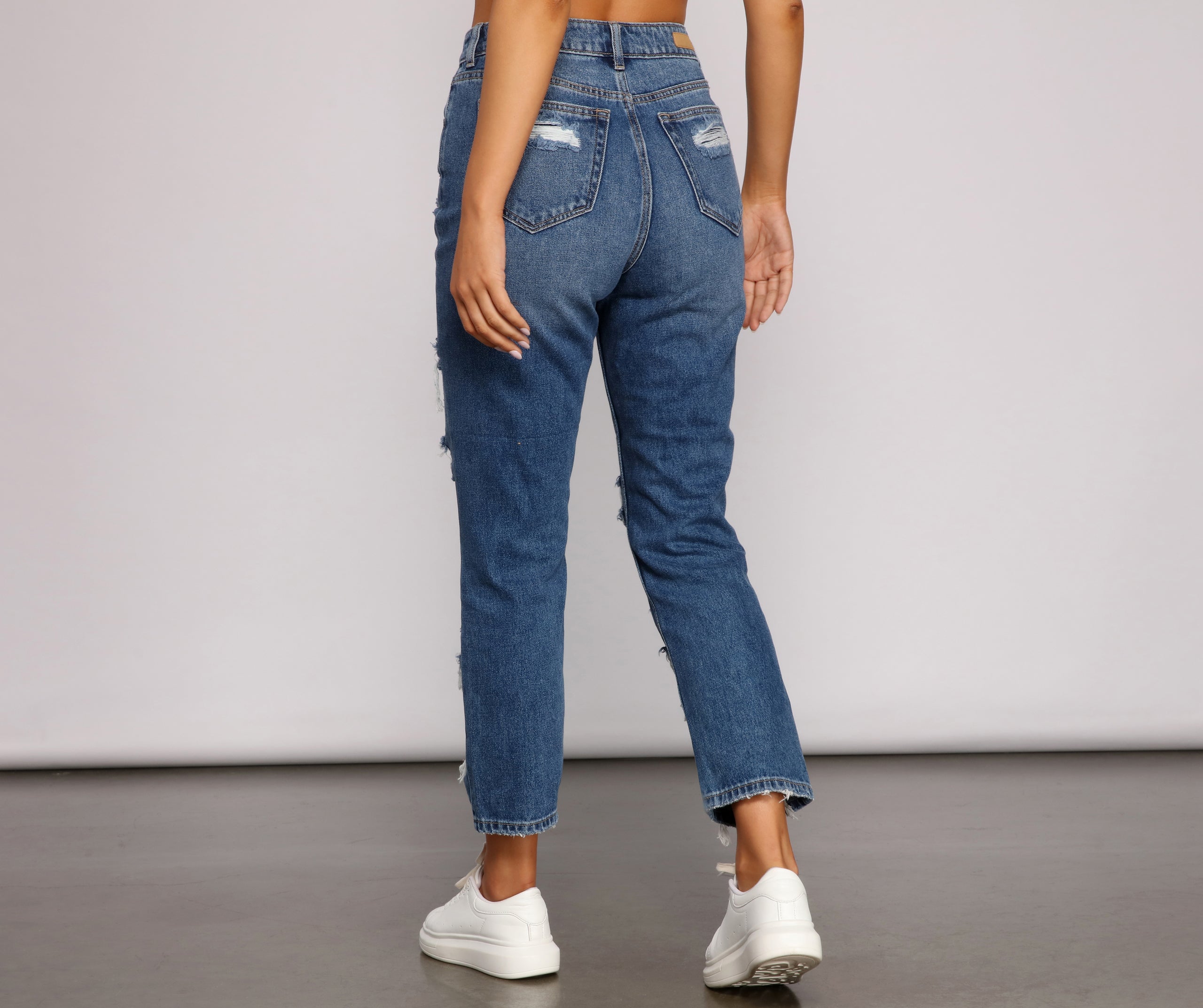 Classic Destructed Straight-Leg Jeans - Image 2