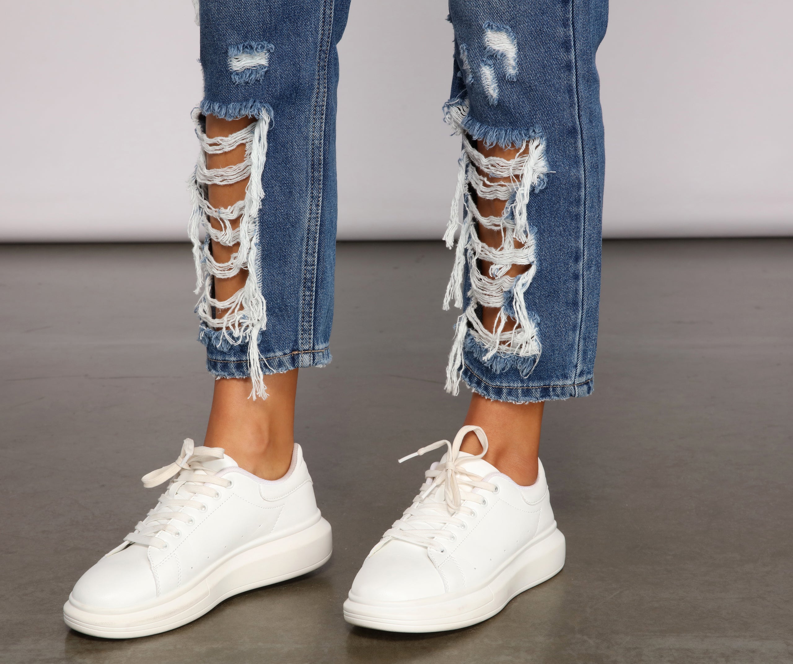 Classic Destructed Straight-Leg Jeans - Image 3