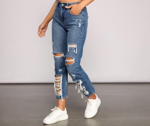 Classic Destructed Straight-Leg Jeans - Image 5