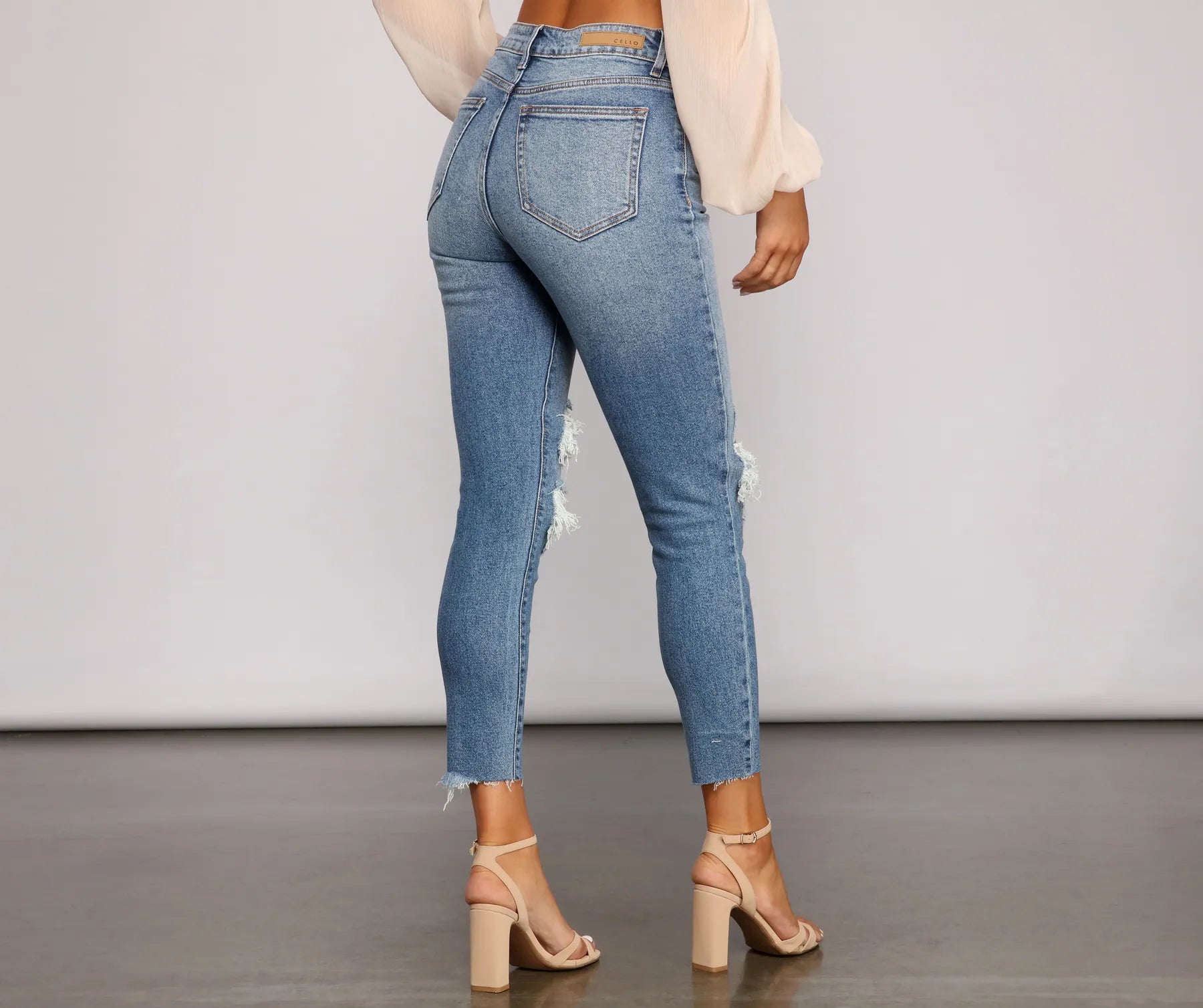 Stylish Staple High Rise Skinny Jeans - Image 2