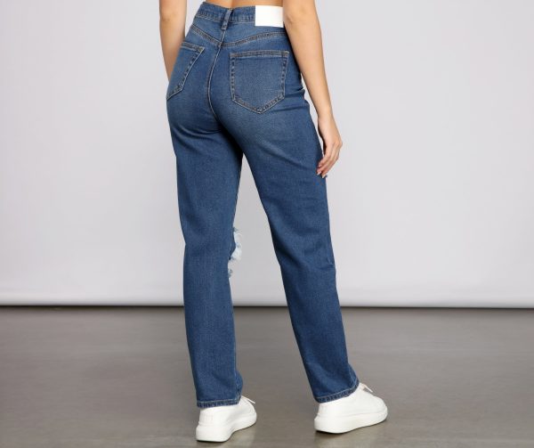 Iconic High Rise Destructed Boyfriend Jeans - Image 7