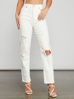 Iconic High Rise Destructed Boyfriend Jeans
