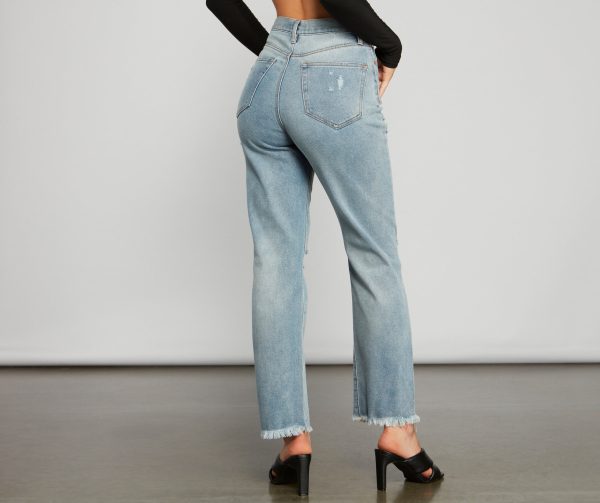 First Impression High Rise Frayed Boyfriend Jeans - Image 2