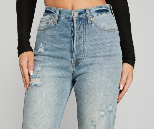 First Impression High Rise Frayed Boyfriend Jeans - Image 4