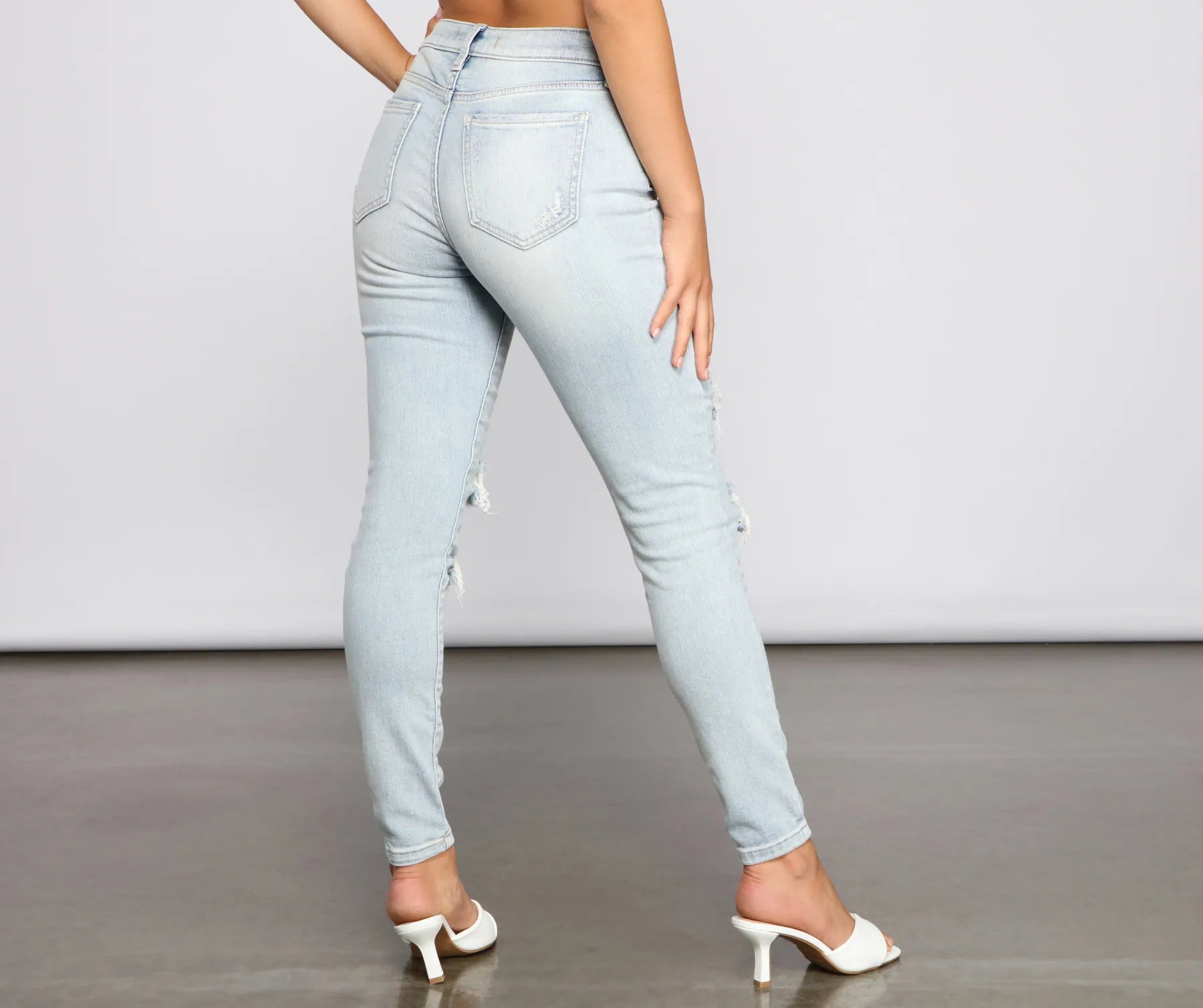 Jude Mid-Rise Destructed Skinny Jeans - Image 2