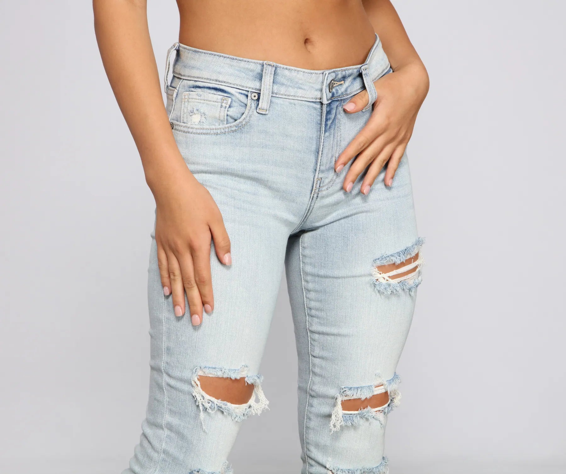 Jude Mid-Rise Destructed Skinny Jeans - Image 4