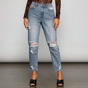 Ella High-Rise Destructed Cropped Jeans