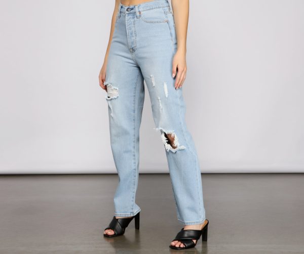 Iconic High Rise Destructed Boyfriend Jeans - Image 9