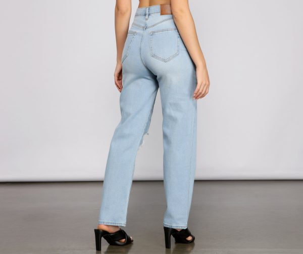 Iconic High Rise Destructed Boyfriend Jeans - Image 10