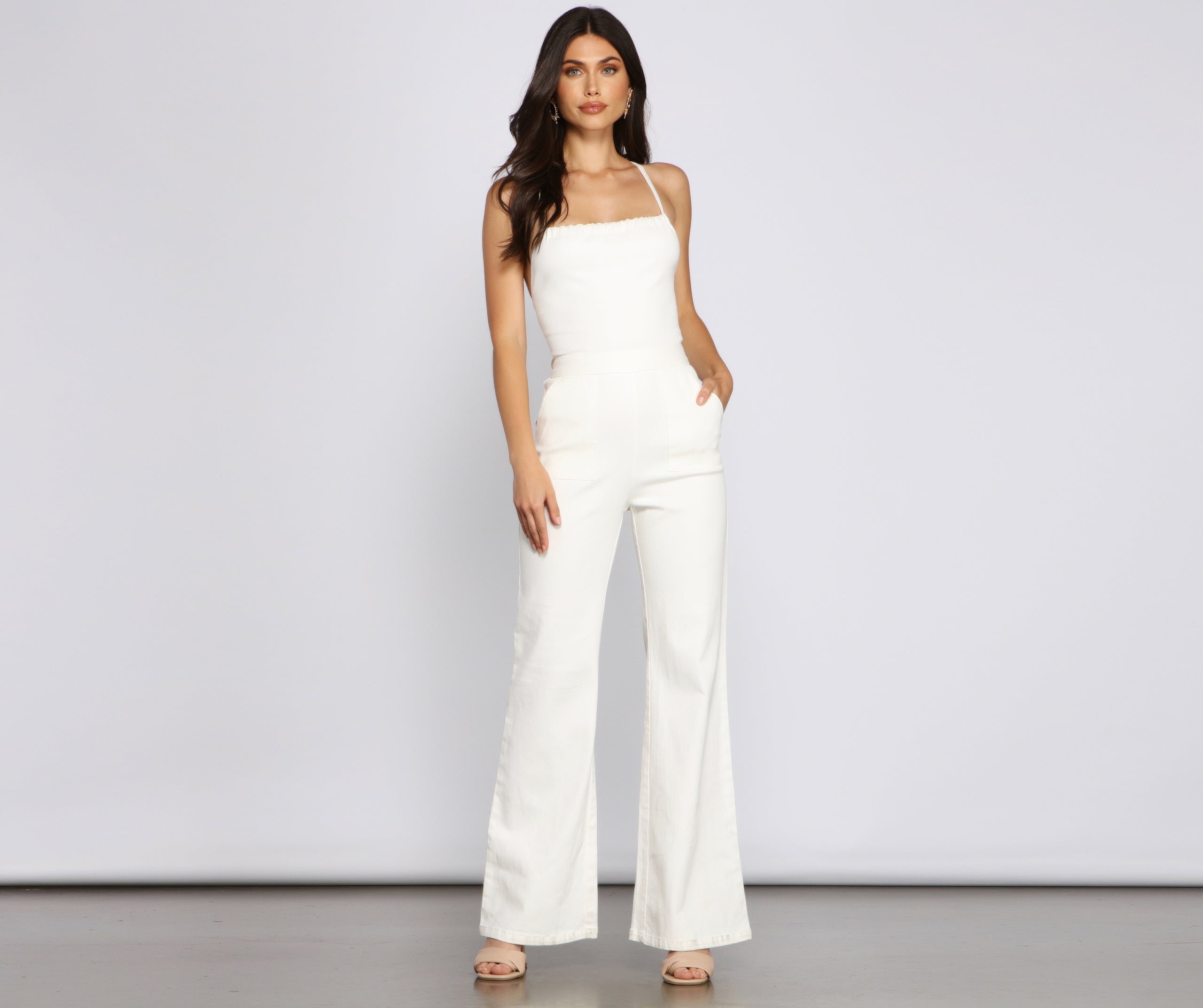 Retro Icon Lace Up Denim Jumpsuit - Image 6